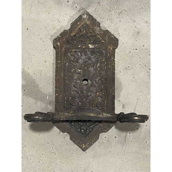 Antique Gothic Tudor Sconce Plate Base Part Double Arm - Picture 1 of 6